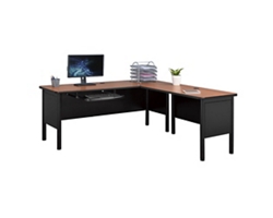 Stahl L-Shaped Desk with Keyboard Tray - 72"W x 72"D