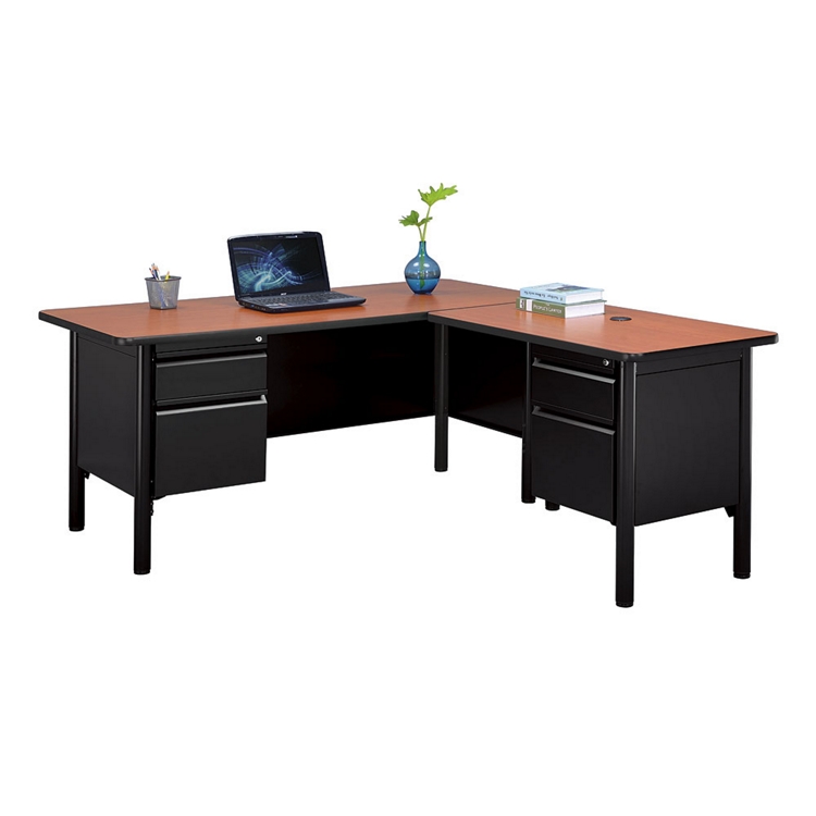 Stahl Double Pedestal L-Shaped Desk - 66