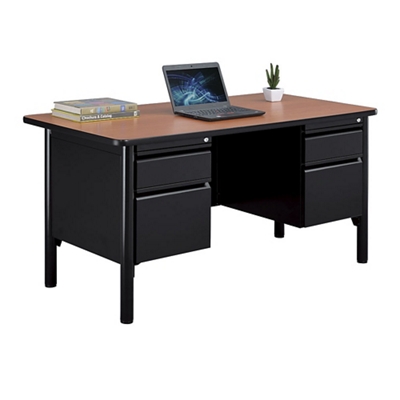 30x60 Gray Desk Double Pedestal by CavilUSA