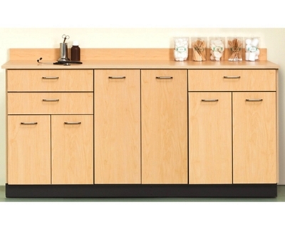 Six Door Base Cabinet with Three Drawers - 72"W