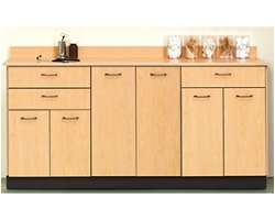 Six Door Base Cabinet with Three Drawers - 72"W