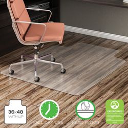 Classic Chair Mat with Lip 36"W x 48"D for Hard Floors