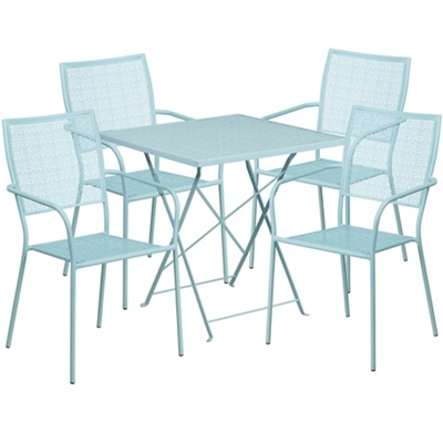 28" Folding Table and Four Stacking Chairs