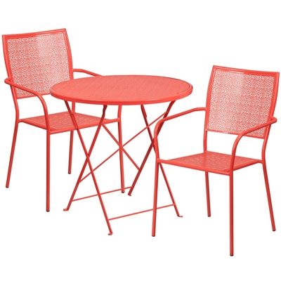 30" Folding Table and Two Stacking Chairs