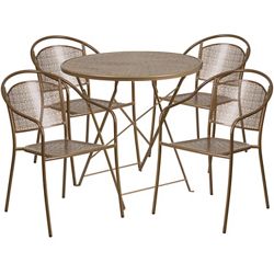 30" Folding Table and Four Stacking Chairs