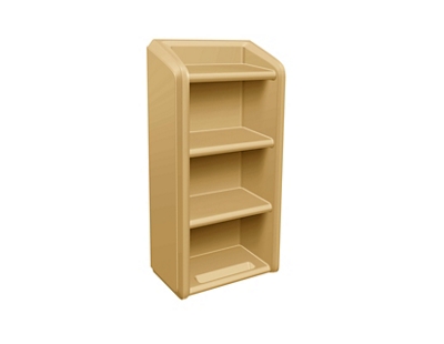 Behavioral Health 4-Shelf Wall-Mounted Bookcase