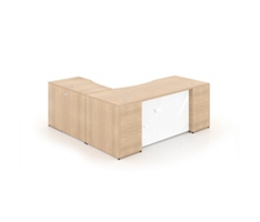 Potenza Laminate L-Shape Desk with Glass Modesty Panel - 66