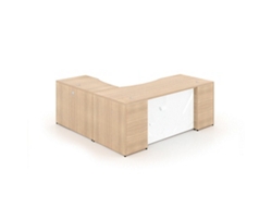 Potenza Laminate L-Shape Desk with Glass Modesty Panel - 66