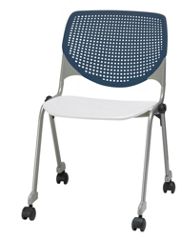 Perforated Back Polypropylene Stack Chair with Casters