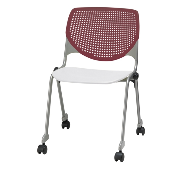 Perforated Back Polypropylene Stack Chair with Casters