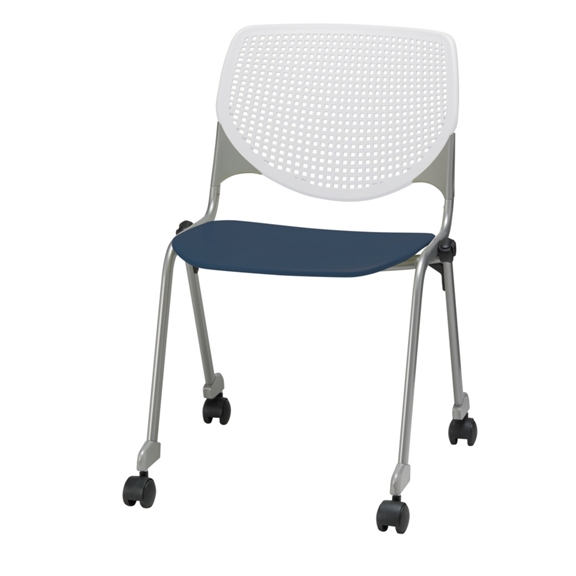 Perforated Back Polypropylene Stack Chair with Casters