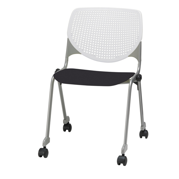 Perforated Back Polypropylene Stack Chair with Casters