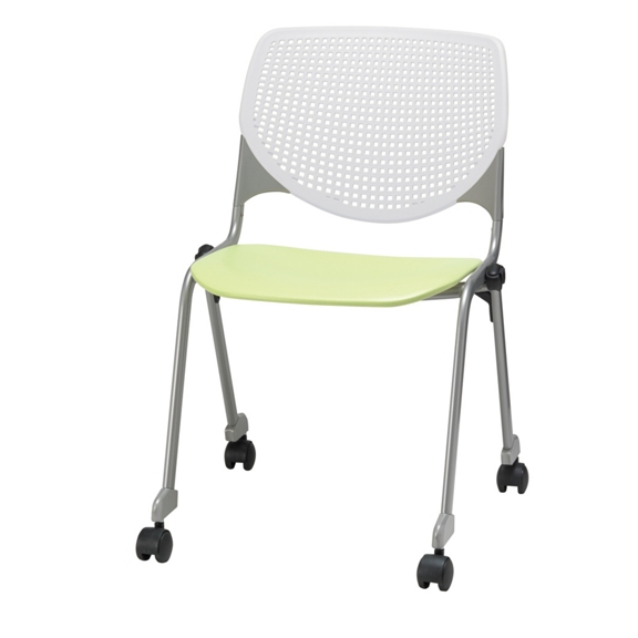 Perforated Back Polypropylene Stack Chair with Casters