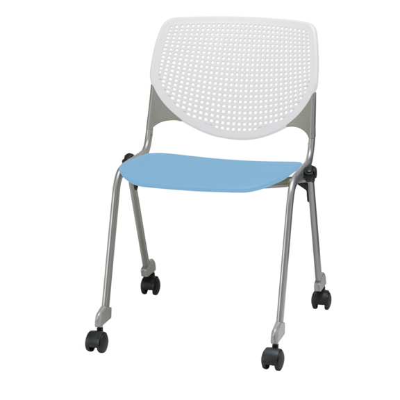 Perforated Back Polypropylene Stack Chair with Casters