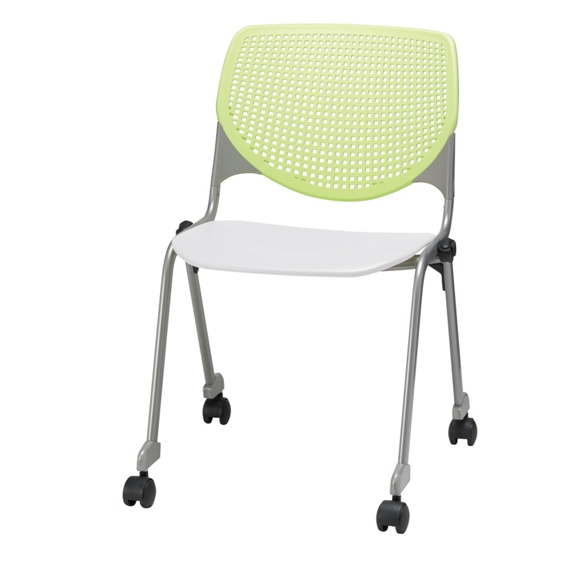 Perforated Back Polypropylene Stack Chair with Casters