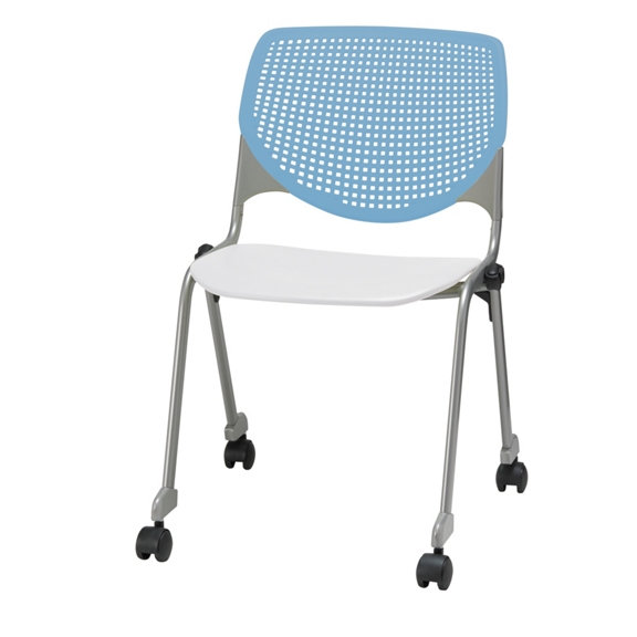 Perforated Back Polypropylene Stack Chair with Casters