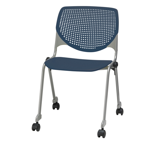 Perforated Back Polypropylene Stack Chair with Casters