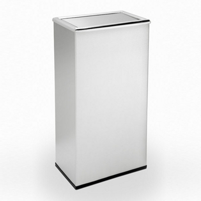 Indoor Swivel Door Waste Receptacle with rubber bottom - 13.5 Gallon