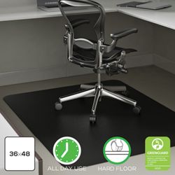 Classic Chair Mat 36"W x 48"D for Hard Floors - Black