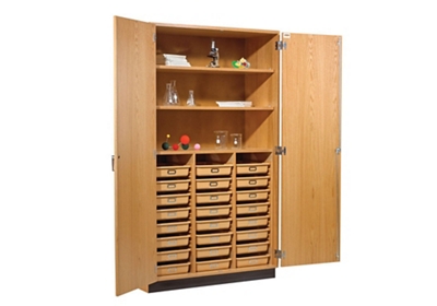 Science Classroom Storage Cabinet With 24 Trays 48 W By Diversified Woodcraft Nbf Com