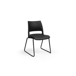 Doni Poly Armless Stack Chair w/ Upholstered Seat and Sled Legs