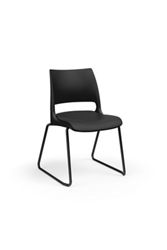 Doni Poly Armless Stack Chair w/ Upholstered Seat and Sled Legs
