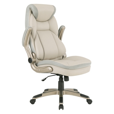ECH Series Bonded Leather Flip-Arm Office Chair