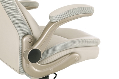 Work Smart Executive Leather Flip-Arm Office Chair