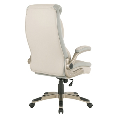 Work Smart Executive Leather Flip-Arm Office Chair