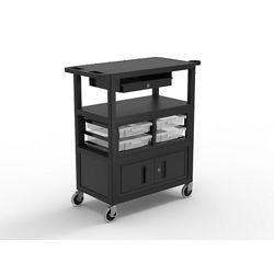 Library Cart with 18 Storage Tubs