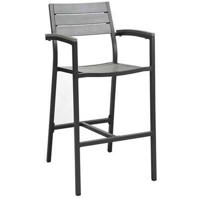  Modway Scoop Black Powder Coated Steel Leg Vegan Leather Bar  Stool, Tan : Everything Else