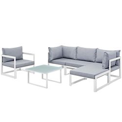 Fortuna Six Piece Outdoor Patio Sectional with Armchair