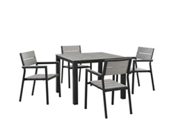 Maine Outdoor Patio Dining Table and Chairs Set - 5 PC