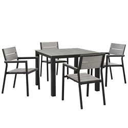 Maine Outdoor Patio Dining Table and Chairs Set - 5 PC