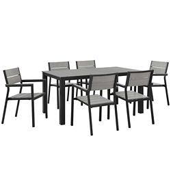 Maine Outdoor Patio Dining Table and Chairs Set - 7 PC