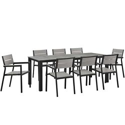 Maine Outdoor Patio Dining Table and Chair Set - 9 PC