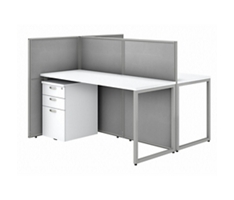 Easy Office Two Person Desk Workstation w/ Pedestals - 60"W x 45"H