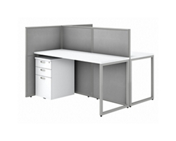 Easy Office Two Person Desk Workstation w/ Pedestals - 60"W x 45"H