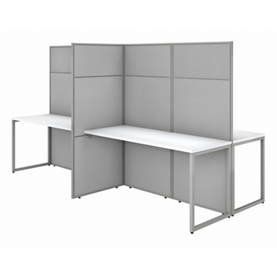 Easy Office 4 Person Straight Desk Workstation - 60"W x 66"H