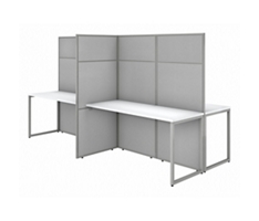 Easy Office 4 Person Straight Desk Workstation - 60"W x 66"H