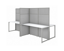 Easy Office 4 Person Straight Desk Workstation - 60"W x 66"H