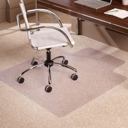 Low Pile Chair Mat 36"W x 48"D with Lip for Carpet Floors