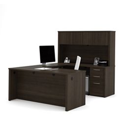 Embassy Compact Reversible U-Shape Desk with Locking Drawers 66"W