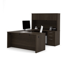 Embassy Compact Reversible U-Shape Desk with Locking Drawers 66"W