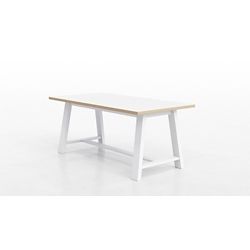 White HPL Top with 3mm Plywood Edge/White Frame