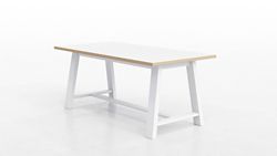 White HPL Top with 3mm Plywood Edge/White Frame