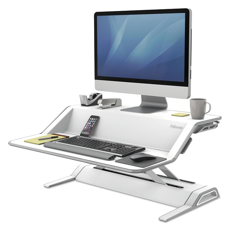 新品☆立ち机 Fellowes ロータス シット・スタンド ホワイト Lotus™ Sit Stand Adjustable Desktop Riser