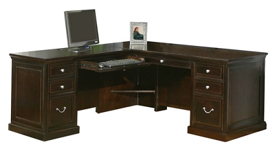 Espresso L-Shaped Desk with Left Return