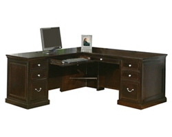 Espresso L-Shaped Desk with Left Return