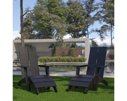 Breeze Adirondack Chair and Footrest - 4 Piece Set